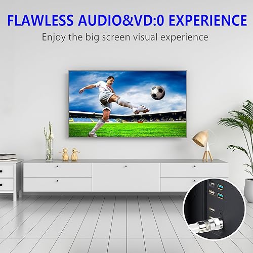 Miniatura 7 de Elecan Juego de conectores de cable coaxial RG6 de 50 pies, cuádruple blindado Internet de alta velocidad 3 GHZ, antena de TV digital de banda