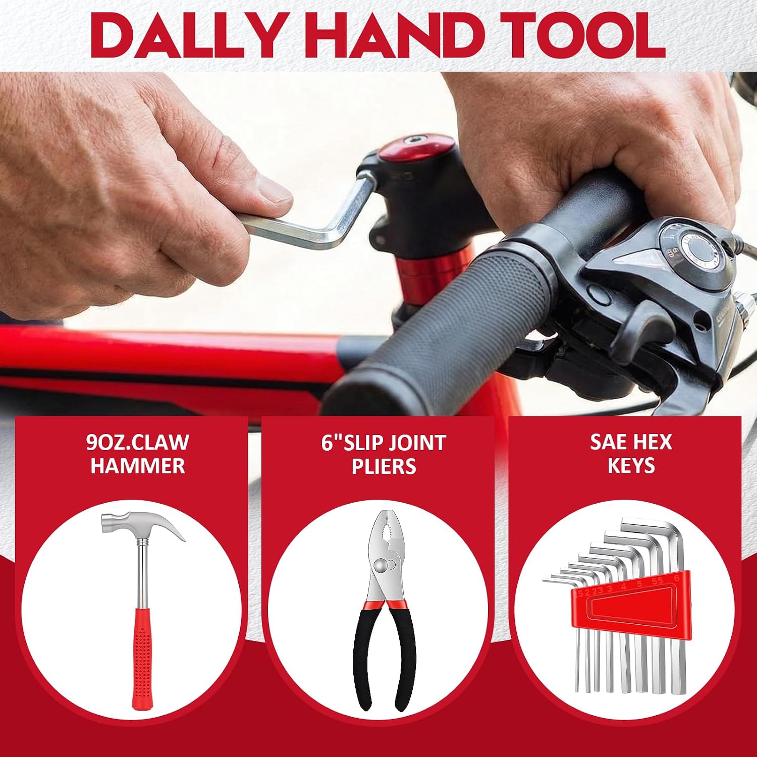39-Piece Home Tool Set with Compact Storage Case | 39-Piece Home Tool Kit with Hammer, Screwdrivers, Pliers, Wrench, Hex Keys and More in a Compact Case for Repairs and DIY