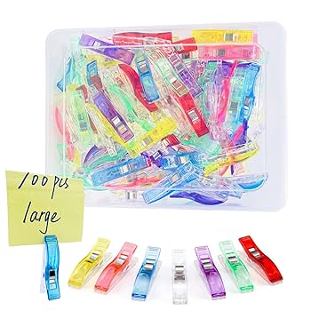 50Pcs Sewing Clips & 400PCS Sewing Pins With Box, Assorted Colors Quilting Clips