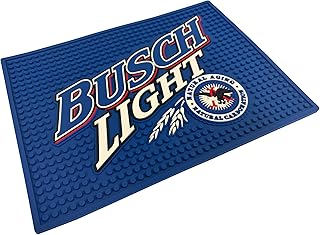 Bar Rail Mat Compatible with Busch Light Beer - Professional Drip Mat - Officially Licensed - 9 x 12 Inches