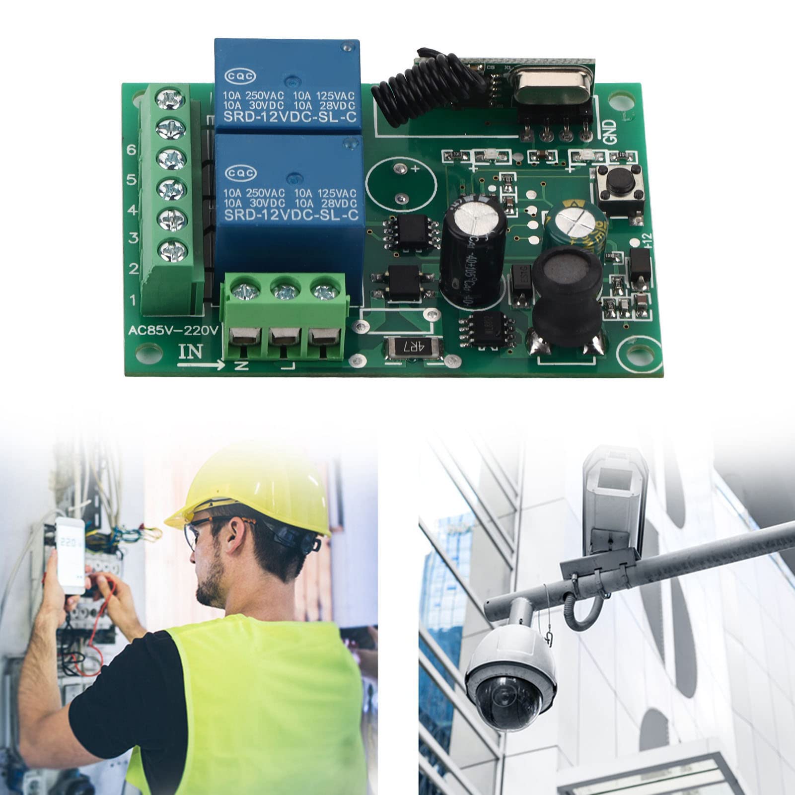 1 Interruttore Telecomando Senza Fili, 220v 433 Mhz Interruttore Ricevitore Rf 2 Canali Interruttore Relè Ricevitore Wireless Relè Controllo Remoto Modulo