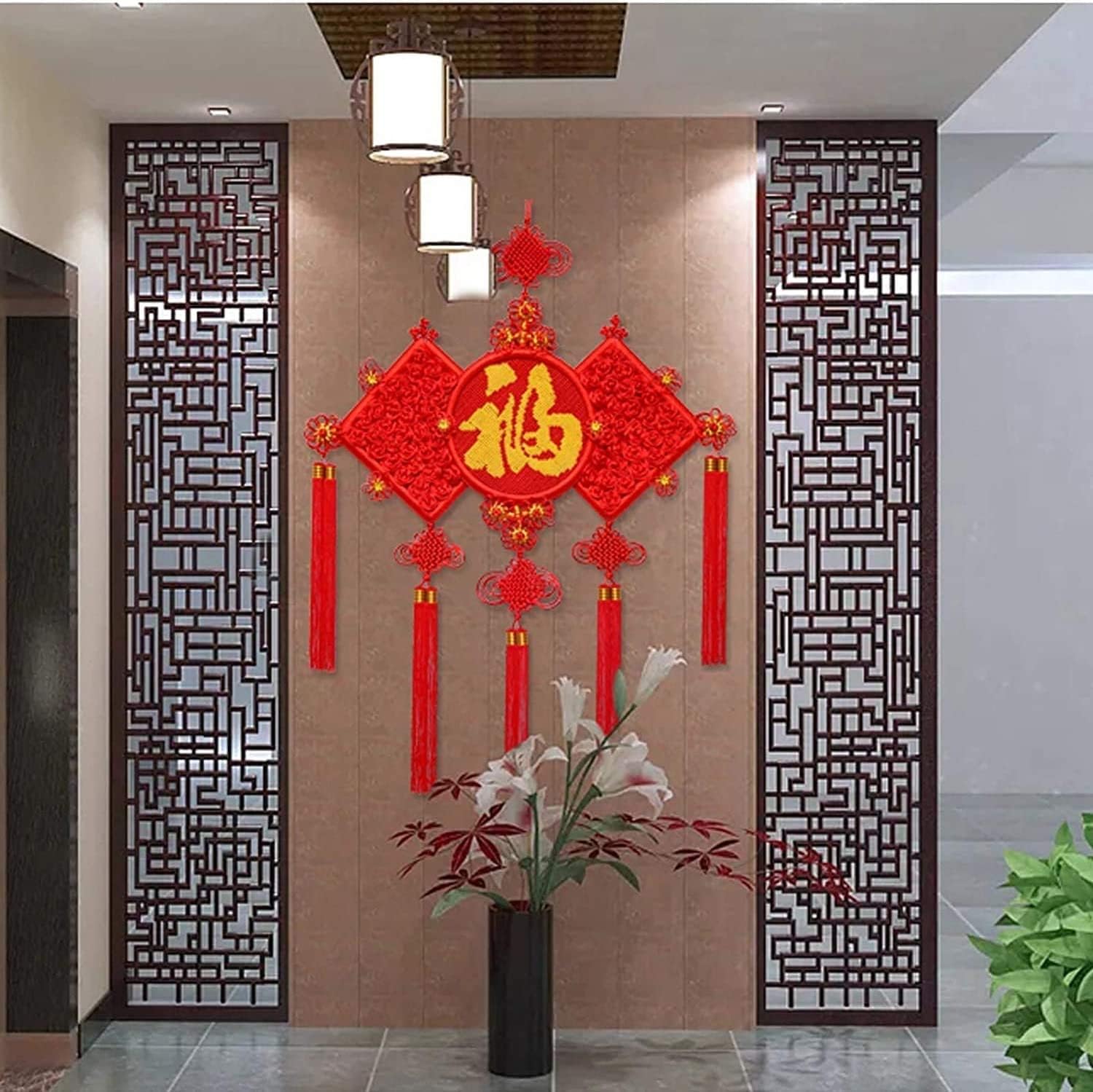 Chinese Knot Ornaments, Chinese Knots,Chinese Style Chinese Knot Pendant Living Room Background Wall Chinese Knot Wall Hanging Festive Chinese Knot Hanging Ornaments New Year Gift/686