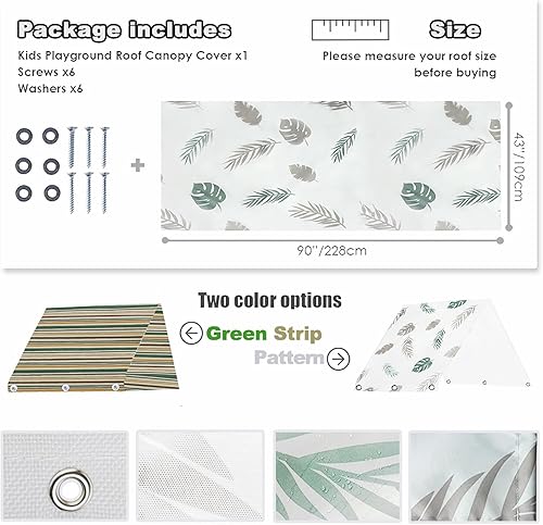 Miniatura 10 de Juego de toldo de repuesto de 43 x 90 pulgadas, juego de lona de repuesto, lona de repuesto impermeable 600d Oxford, accesorios de patio de recreo