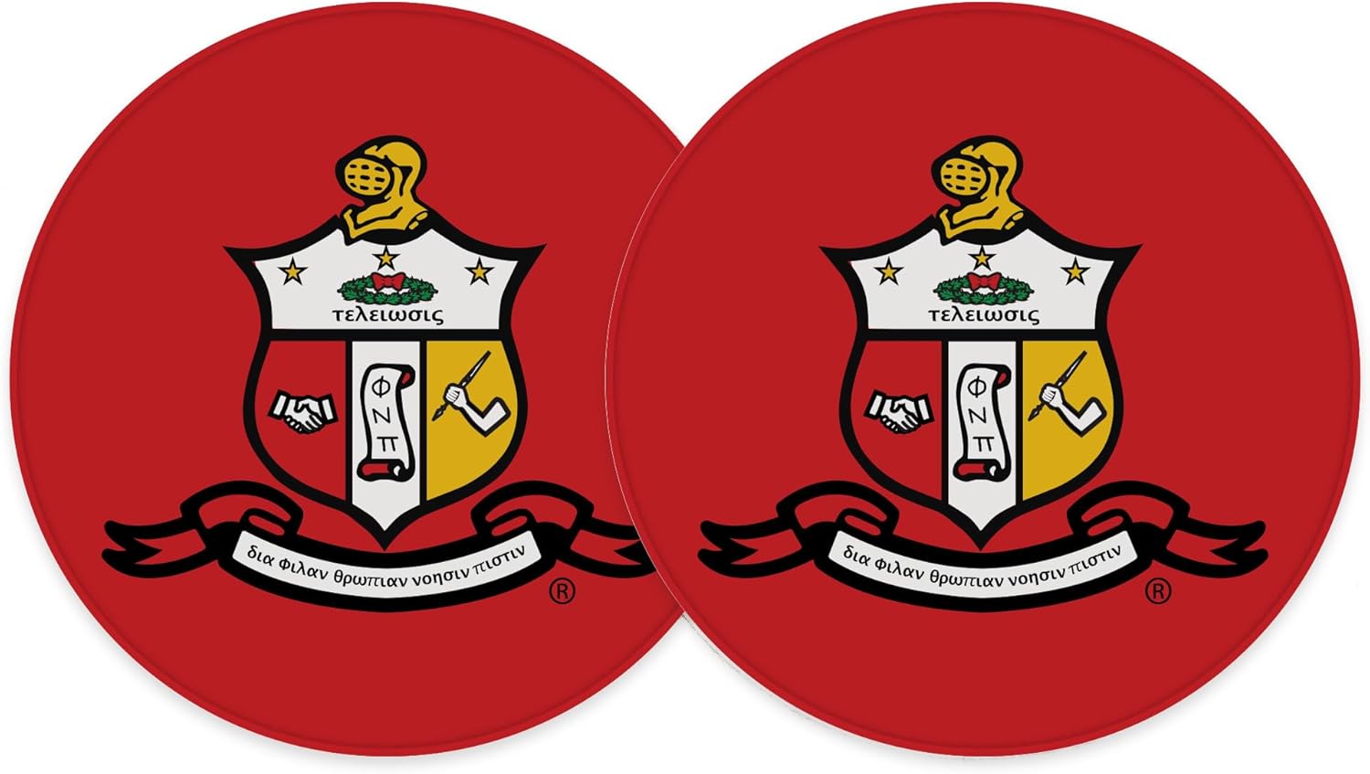 Desert Cactus Kappa Alpha Psi Car Accessories Kappa Alpha Psi Absorbent Sandstone Cup Coasters Licensed Product Set of 2 (Design B)
