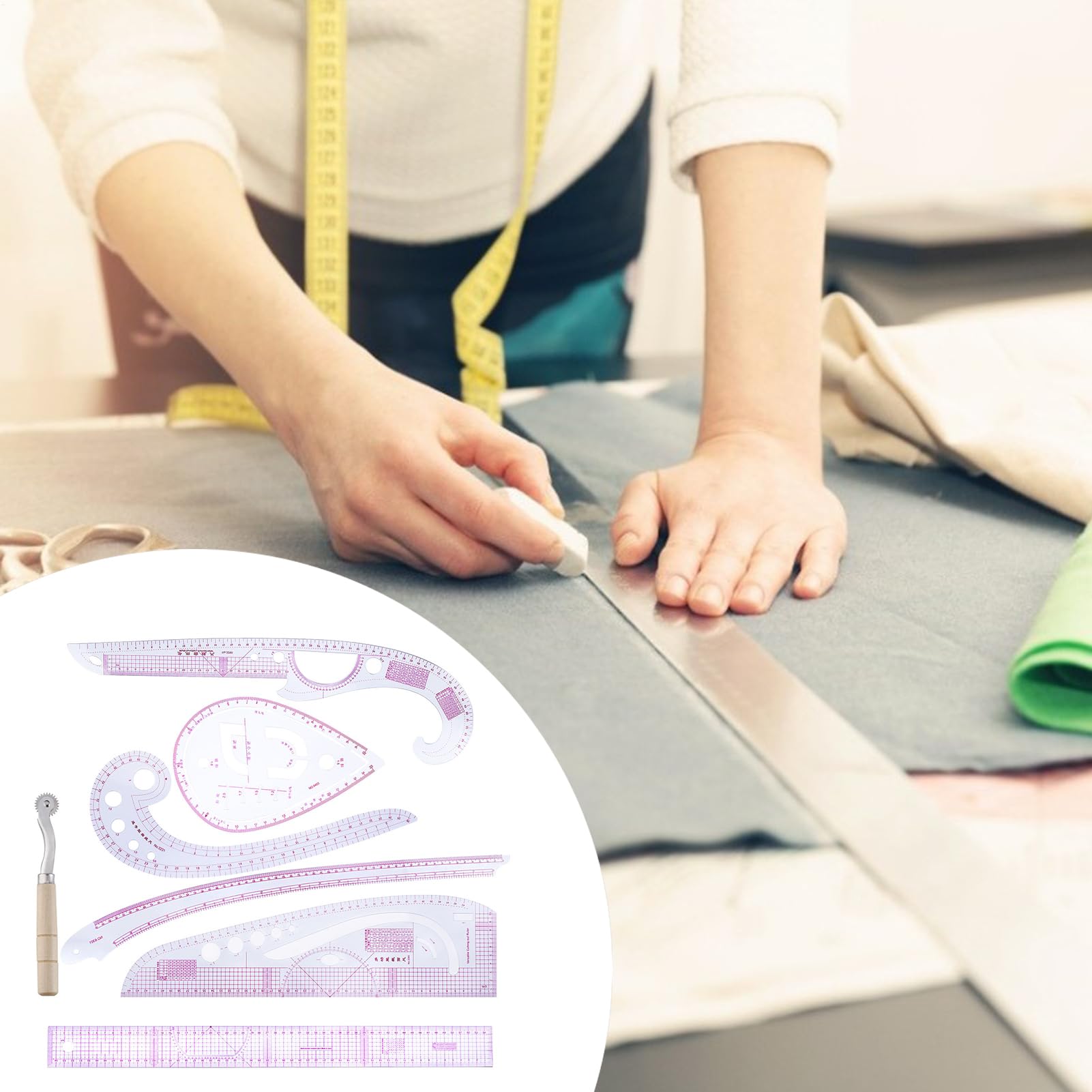 Righello curvo francese, guida per realizzare modelli e curve, per lavori a maglia, per quilter, principianti, sarti, lavori a maglia, pantaloni all'uncinetto, maniche per abiti da casa