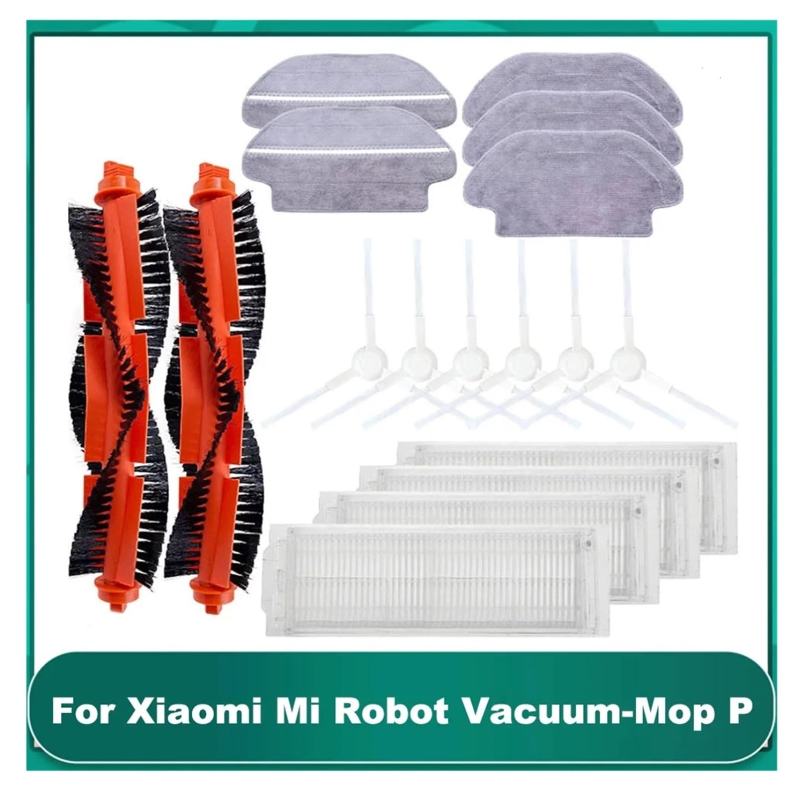 Główna szczotka boczna odkurzacza, pasująca do Xiaomi, Mijia Mi Robot Mop Pro STYTJ02YM 2S 3C Viomi V2 PRO V3 SE Mop z filtrem szczotki próżniowe i filtr(2S Main Brush 2)