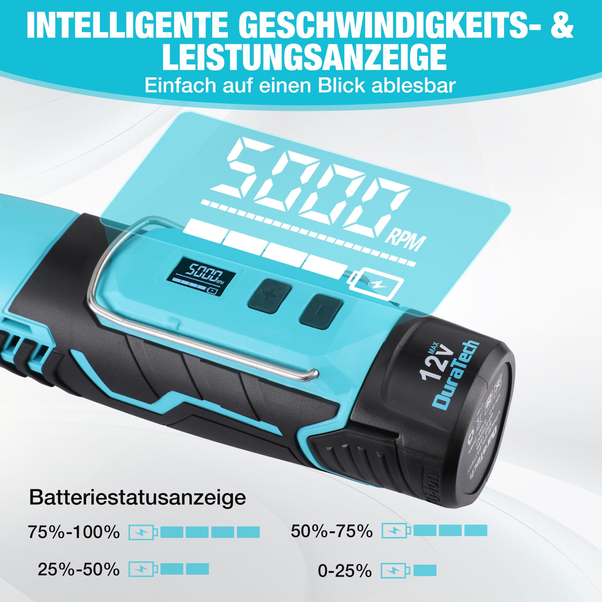 DURATECH 12V Kabellos Drehwerkzeug Set, Akku Multifunktionswerkzeug