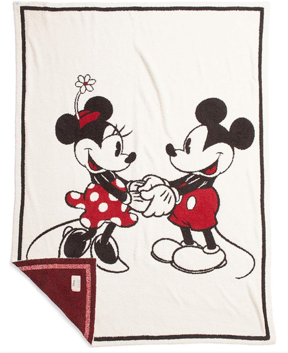 Barefoot Dreams CozyChic® Classic Disney Mickey & Minnie Mouse Baby Blanket 30"x40", Cream Multi