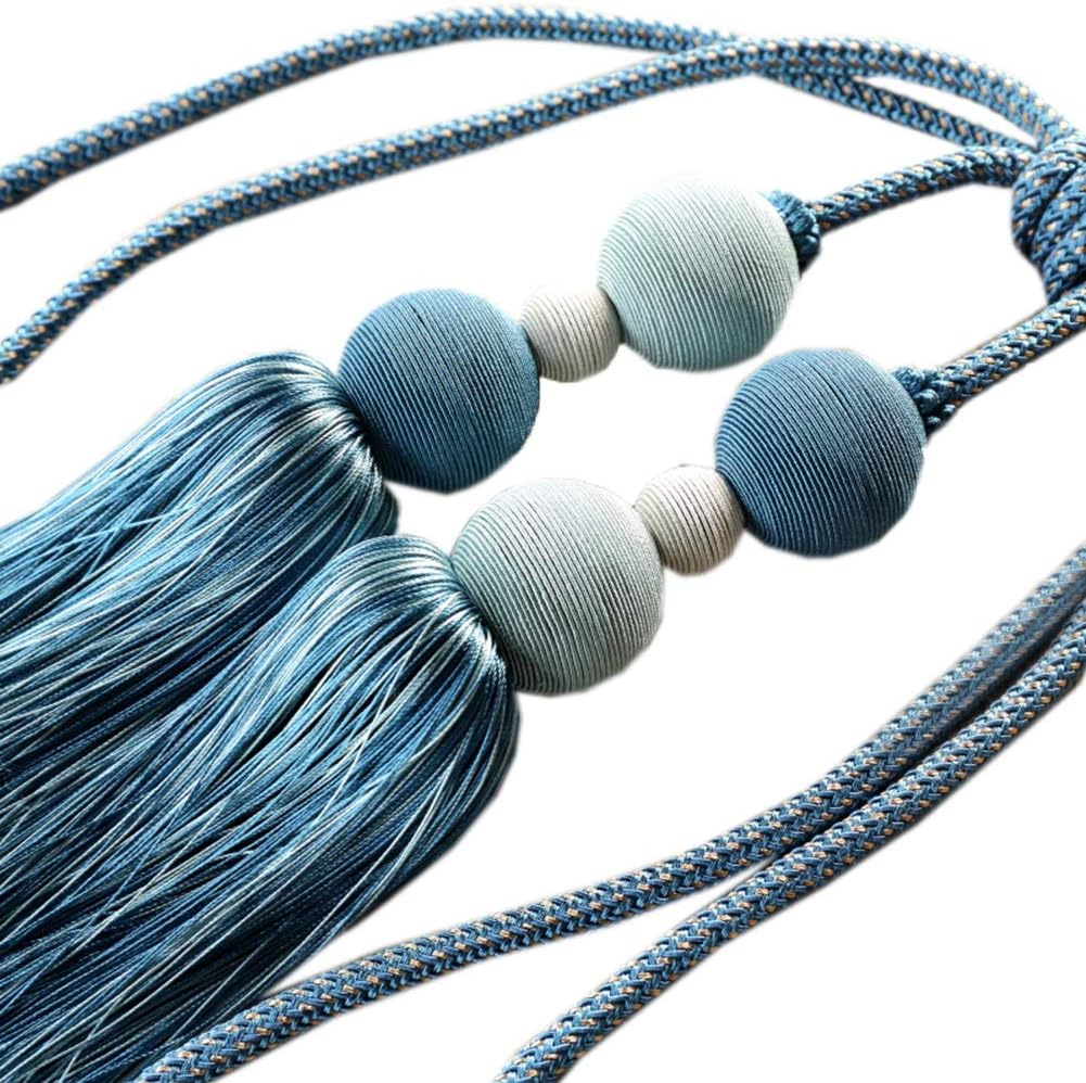 1 Pair Beautiful Double Balls Tassels Curtain Tiebacks Creative Tassel Curtain Holdbacks Curtain Tassel Tiebacks for Livingroom & Bedroom (Beige)