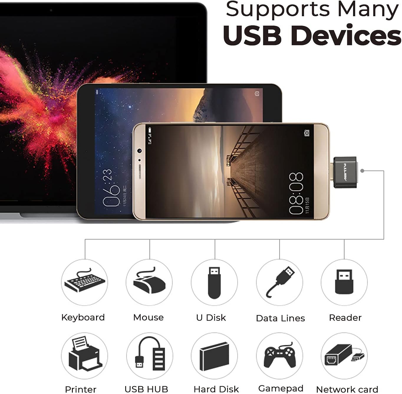 Micro USB to USB [2-Pack],USB to Micro USB Adapter,Micro USB Adapter,USB to Micro USB,USB Connector,Micro USB Plug,Micro USB to Female USB,OTG Adaptor for Samsung Galaxy Charger Cable Tab S6 S7 Kindle