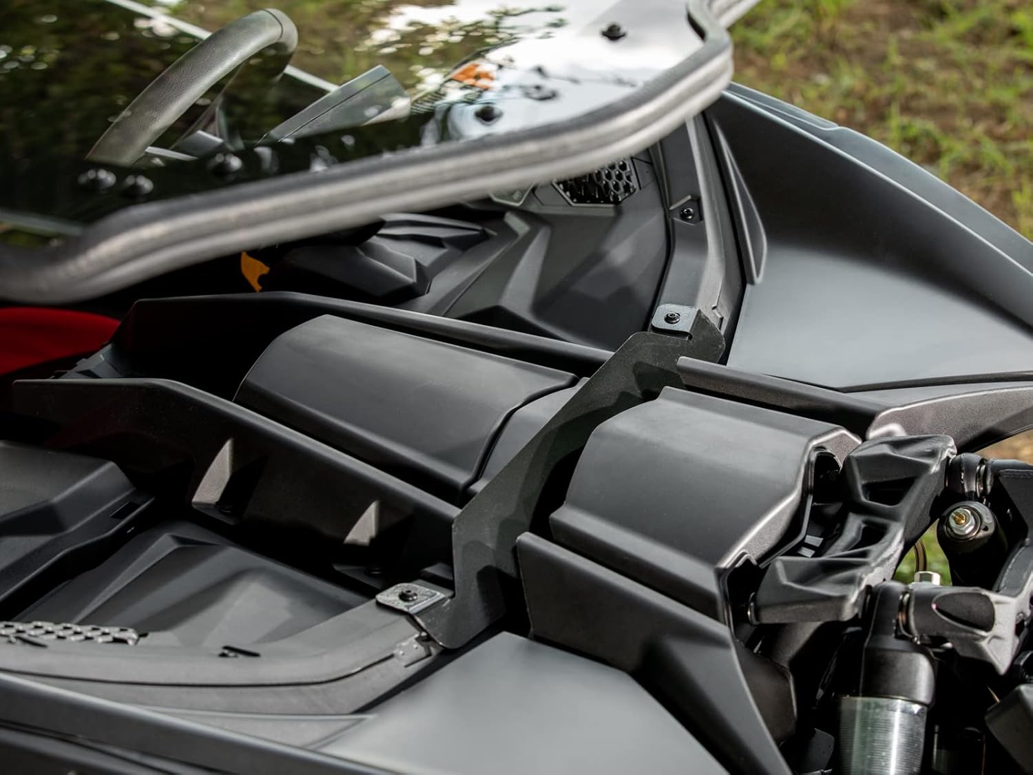 SuperATV MaxDrive Power Flip Windshield compatible with Can Am Maverick X3 2017+, Can be Opened to Any Position for Full Airflow Control, 1/4” Polycarbonate 250x Stronger than Glass, USA Made