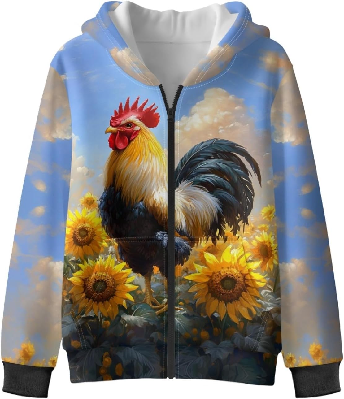 Boys Girls Zip-Up Hoodies Kid's Long Sleeve Fleece Hoodie for 6-16 Years