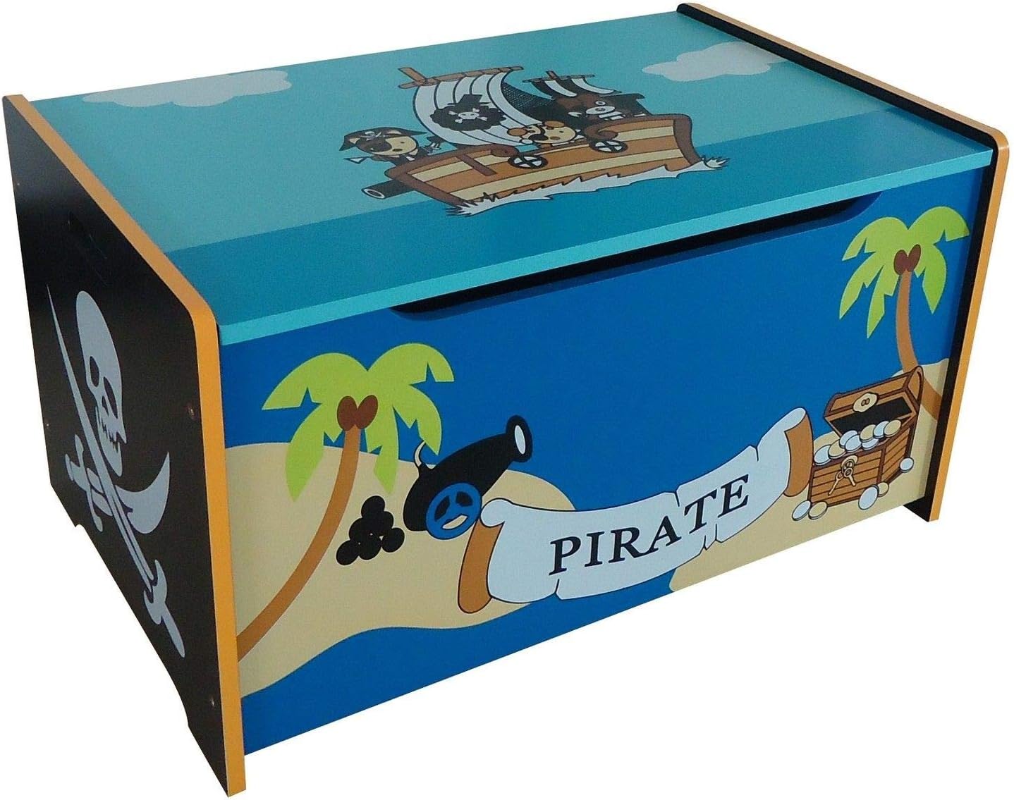 HomeStoreDirect Children's Pirate Wooden Treasure Chest Toy Box