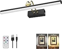 Vista 26 de Luz Inalámbrica para Cuadros, Luz de Arte a Batería (Bronce, 20 PULGADAS)