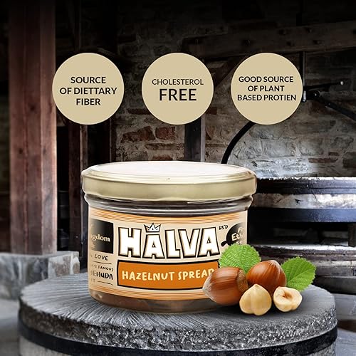 Miniatura 6 de Halva Kingdom Open Sesame Halva - Postre vegano  Ingredientes saludables, sin gluten, certificado Kosher, semillas de sésamo puro, tarro (avellana)