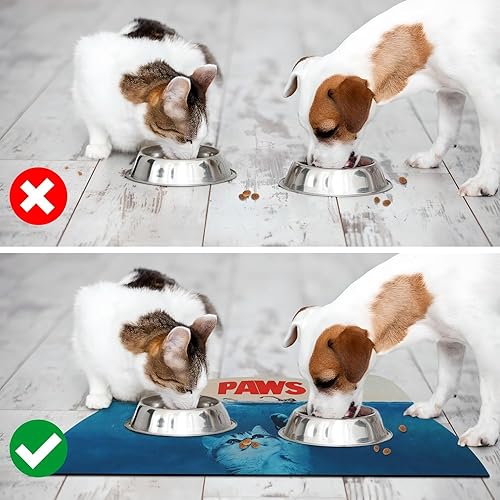 Miniatura 5 de Tapete de comida para gatos  Tapete de alimentación de mascotas para el suelo antideslizante impermeable  Tapete súper absorbente para cuenco de