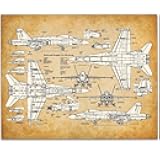 Lone Star Art F-18 Hornet - 11x14 Unframed Patent Print - Great Room Decor or Gift for Marine and Navy Pilots