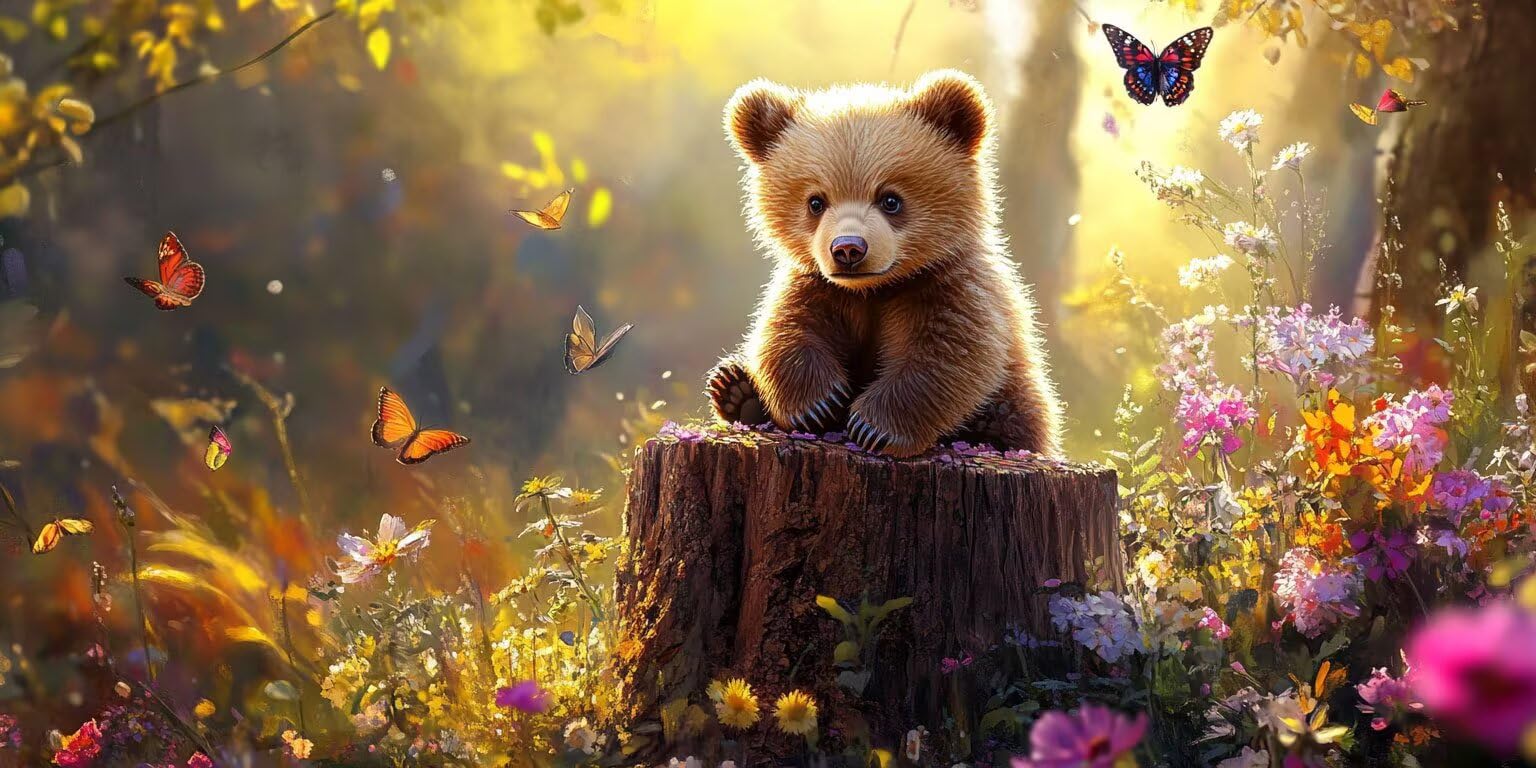 Malen nach Zahlen Erwachsene Waschbär Acrylfarben Set Leinwand Groß, Leinwand zum Bemalen 60x120cm Ohne Rahmen Wald Canvas for Painting DIY Handgemalt Ölgemälde Kit für Anfänger, Deko Wohnzimmer e-395