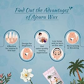 Ajoura Hard Wax Beads, Jasmine Formula for Coarse Hair Removal on Sensitive Skin, Ideal for Face, Brazilian, Bikini, and Underarms, 1lb Refill for Home Wax Kit