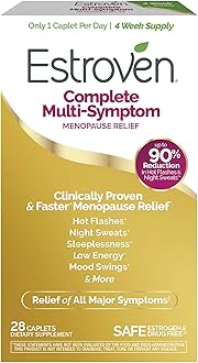 EstrovenComplete Multi-Symptom Menopause Supplement for Women, 28 Ct., Clinically Proven Ingredient Provide Menopause Relief & Night Sweats & Hot Flash Relief, Drug-Free & Non-GMO