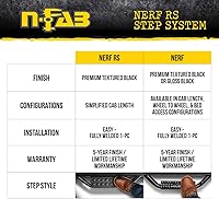 Vista 6 de N-Fab Nerf Steps RS Negro texturizado, rueda a rueda 507416412 Compatible con Jeep Wrangler JK 2007-2018 de 4 puertas, SRW Gas