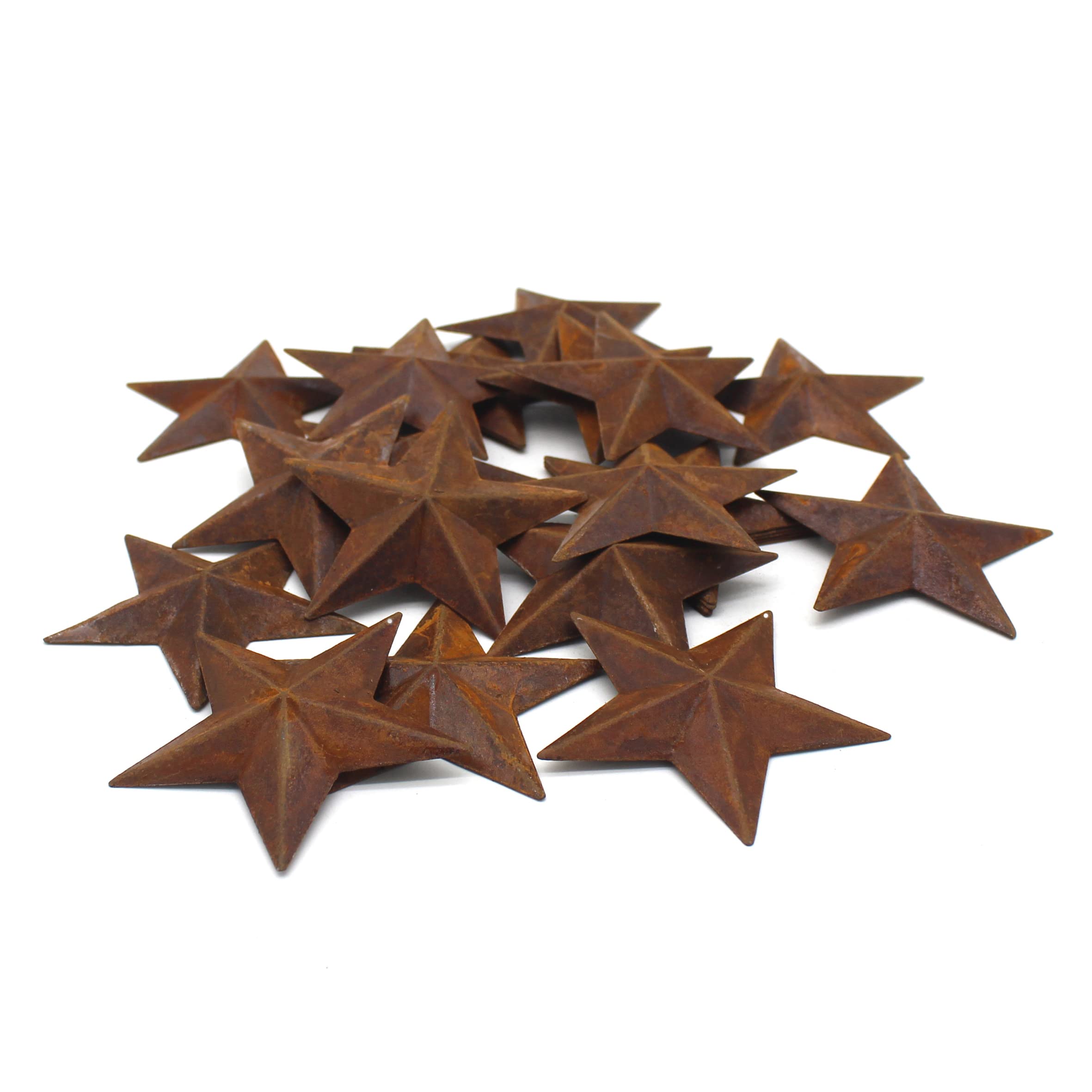 CVHOMEDECO. Primitives Rustic Country Décor. Rusty Small Metal Barn Star Home Decorative Accents, 2-3/4 Inch, Set of 24