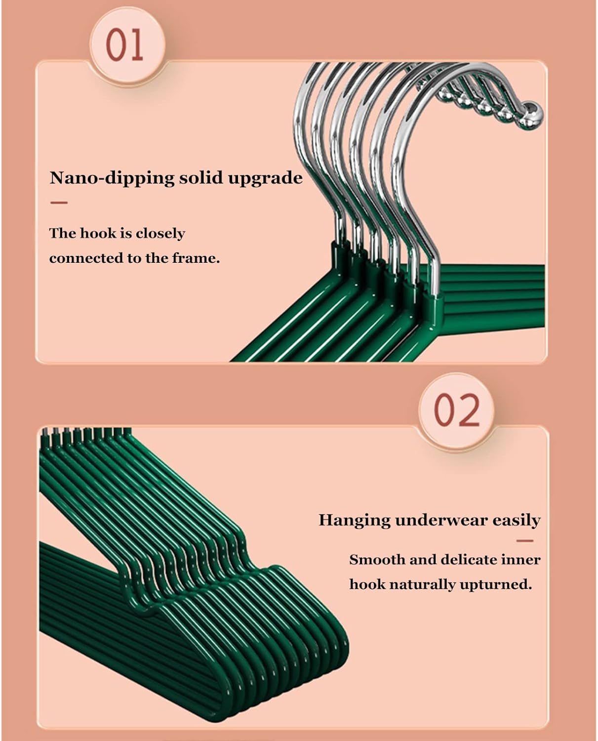 Stainless Steel Bold Hanger, Household Non-Slip Seamless Clothes Hanger, Adult Balcony Bedroom Clothes Hangers for Coat, Shirt, Pants, Ties (Light Blue)