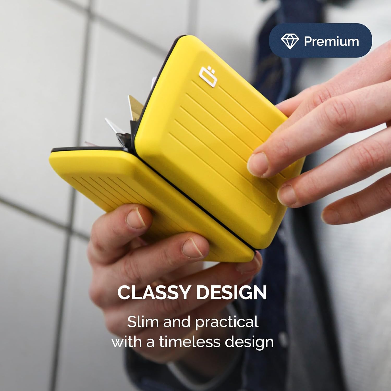 ÖGON -DESIGNS- Aluminum card holder with metal lock, RFID protection against fraud and demagnetization, compact wallet, Smart Case OSLO model - Image 6