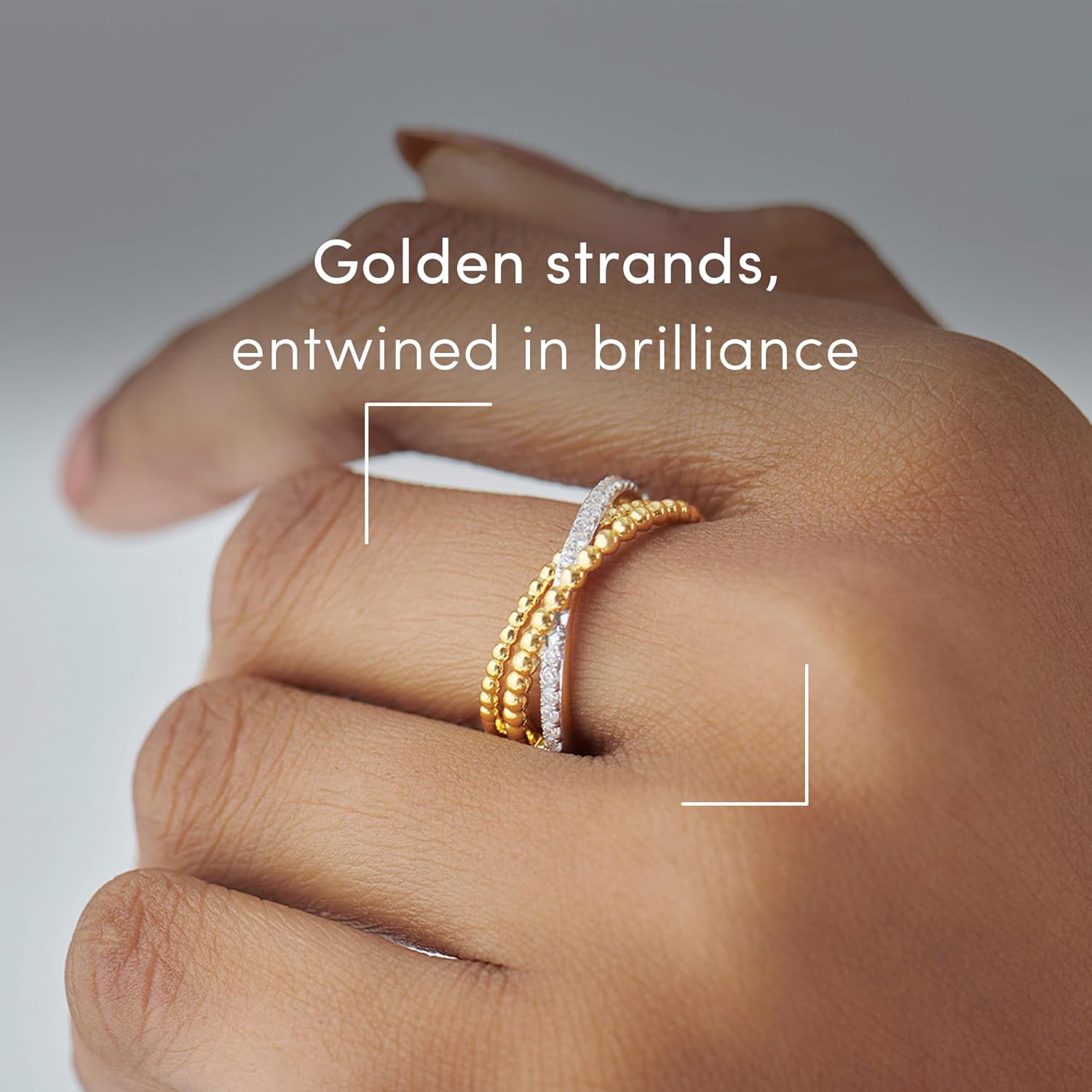 Diamond Rings for Women, Dainty Lab Grown Diamond Ring, Hypoallergenic 925 Sterling Silver Rings with 14K Gold Vermeil (25x Thicker Than Plated Gold Jewelry), Jewelry Gift Box, 5 Years of Warranty