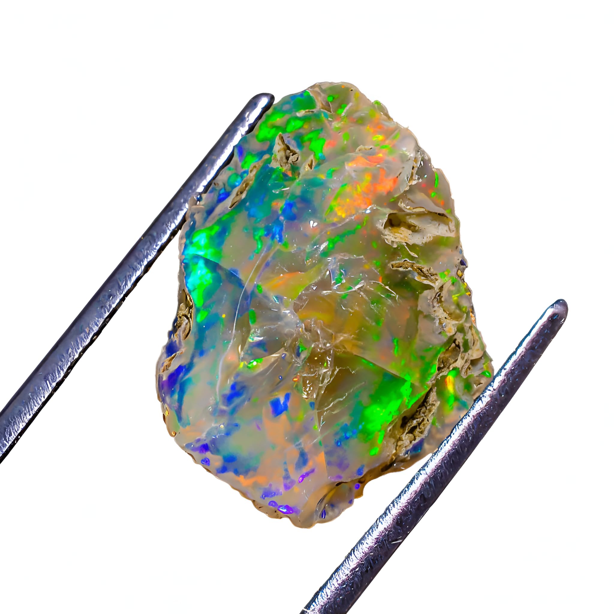AA+ Natural Ethiopian Welo Opal Rough Stone – Ultra Fire Striking Raw Crystal | Handpicked Opal Rock for Jewelry Making | October Birthstone Gemstone
