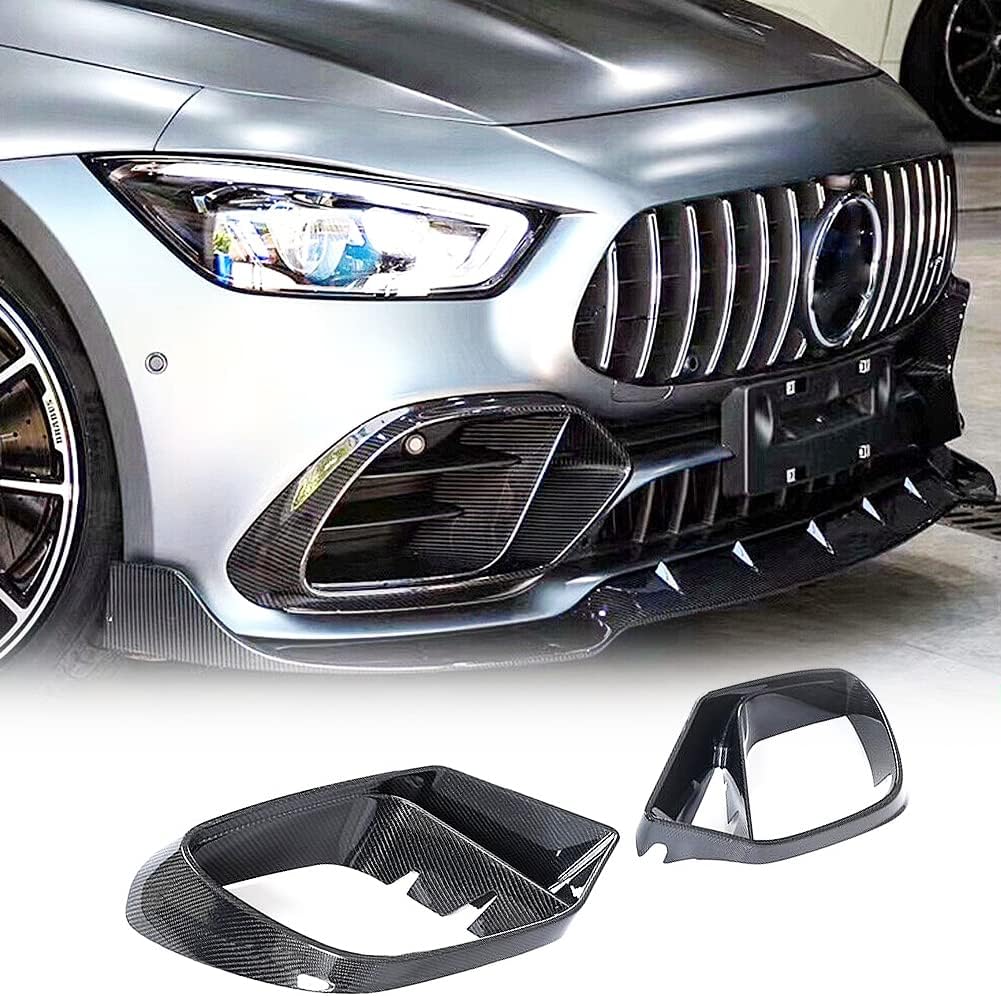 GT50 Carbon Fiber Front Bumper Air Vent Cover Fins for Mercedes Benz AMG GT GT50 GT53 GT43 4 Door 2019-2022 Front Fog lamp frame grill Bumper Cover Trims Factory Outlet