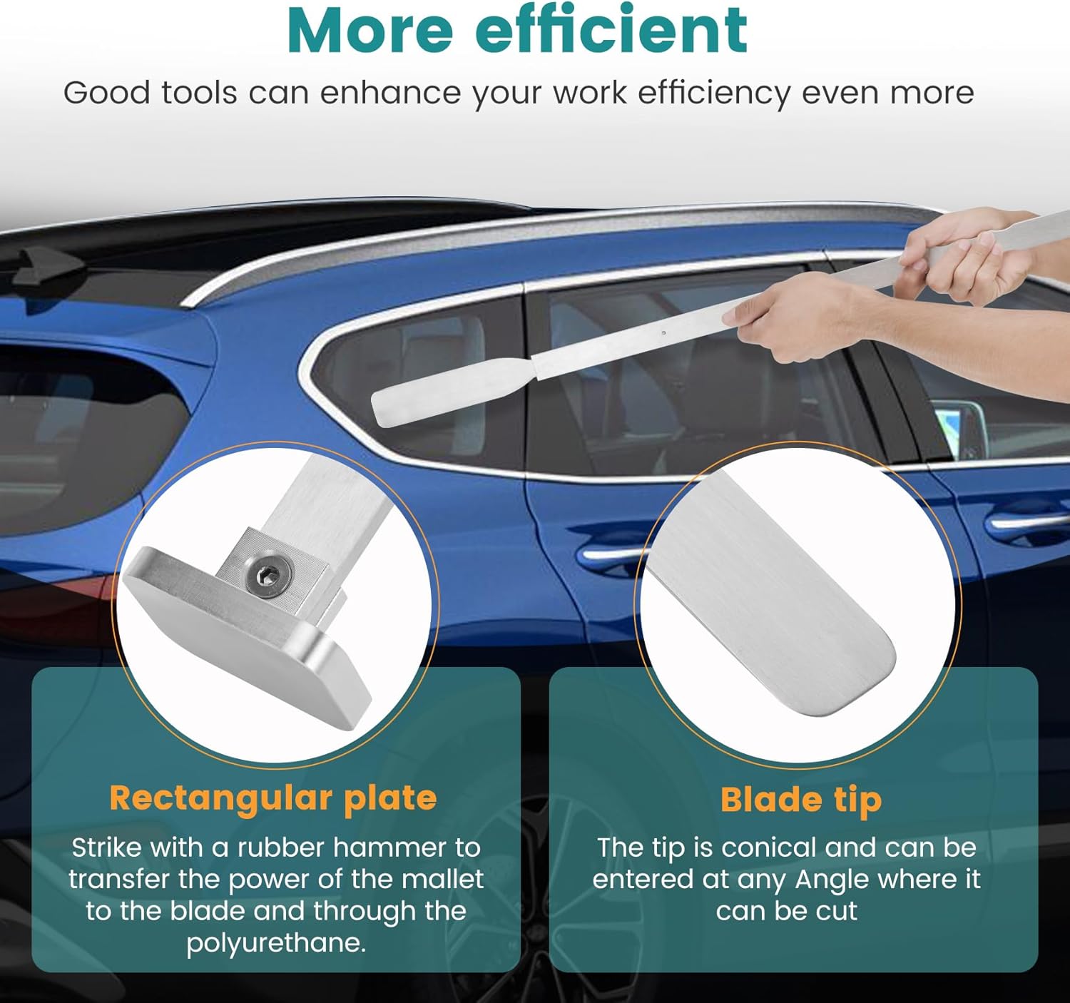 Quarter Glass Removal Tool - 24-Inch Automotive Quarter Glass Removal Tools, Quarter Glass Removal For Automotive Glass Maintenance And Replacement, Suitable For Cut Broadband Polyurethane