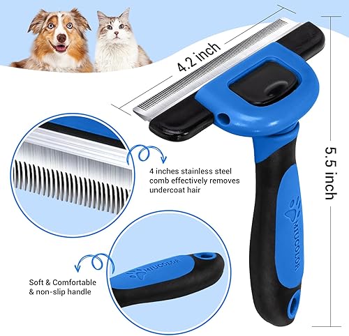 Vista 56 de MIU COLOR Cepillo de pelo largo para mascotas, herramienta de eliminación de pelos para perros y gatos medianos y grandes, reduce eficazmente
