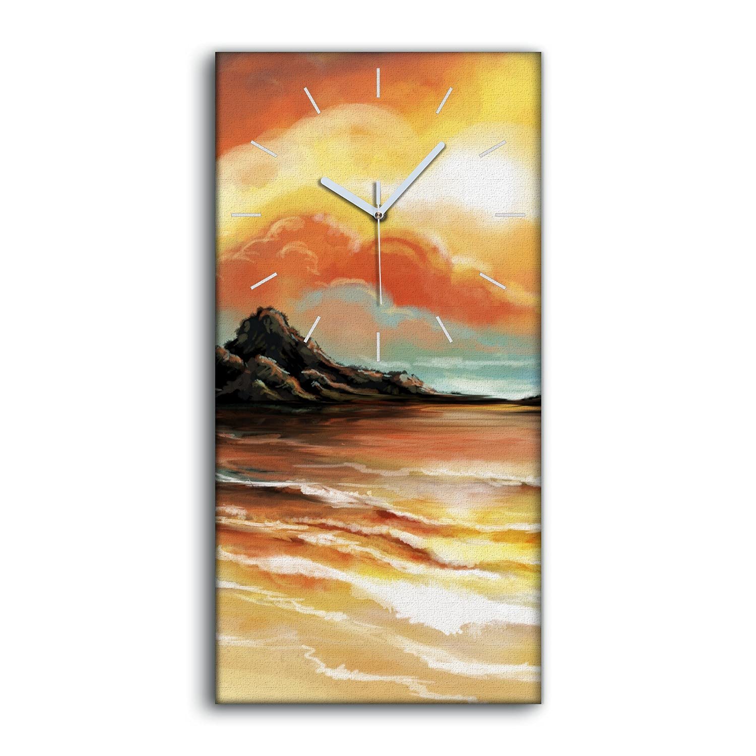Horloge sur toile décoration chambre image art moderne abstrait 30x60