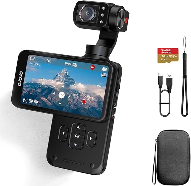 ORDRO M5 5K Vlogging Camera with 3-Axis Gimbal, 5K 30fps/4K 60fps Video,...