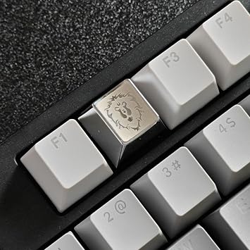 Metal Zinc Alloy Keycap, Silver Gold Plated Laser Engraved R4 Cherry Profile, for MX Mechanical Keyboard ESC Key