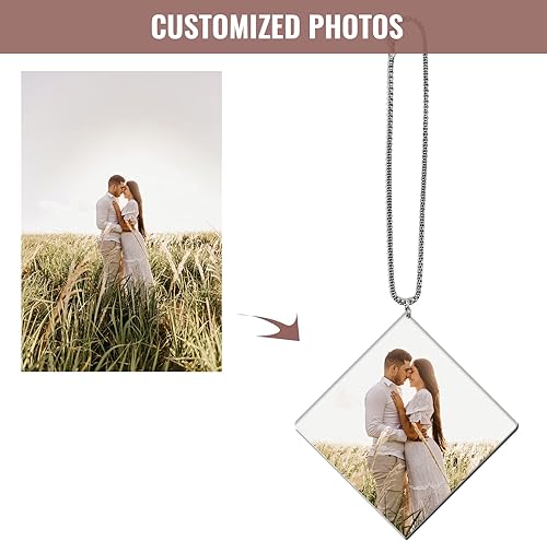 Miniatura 32 de Accesorios personalizados para colgar fotos en el espejo retrovisor del automóvil, decoración personalizada para colgar en el automóvil, decoración