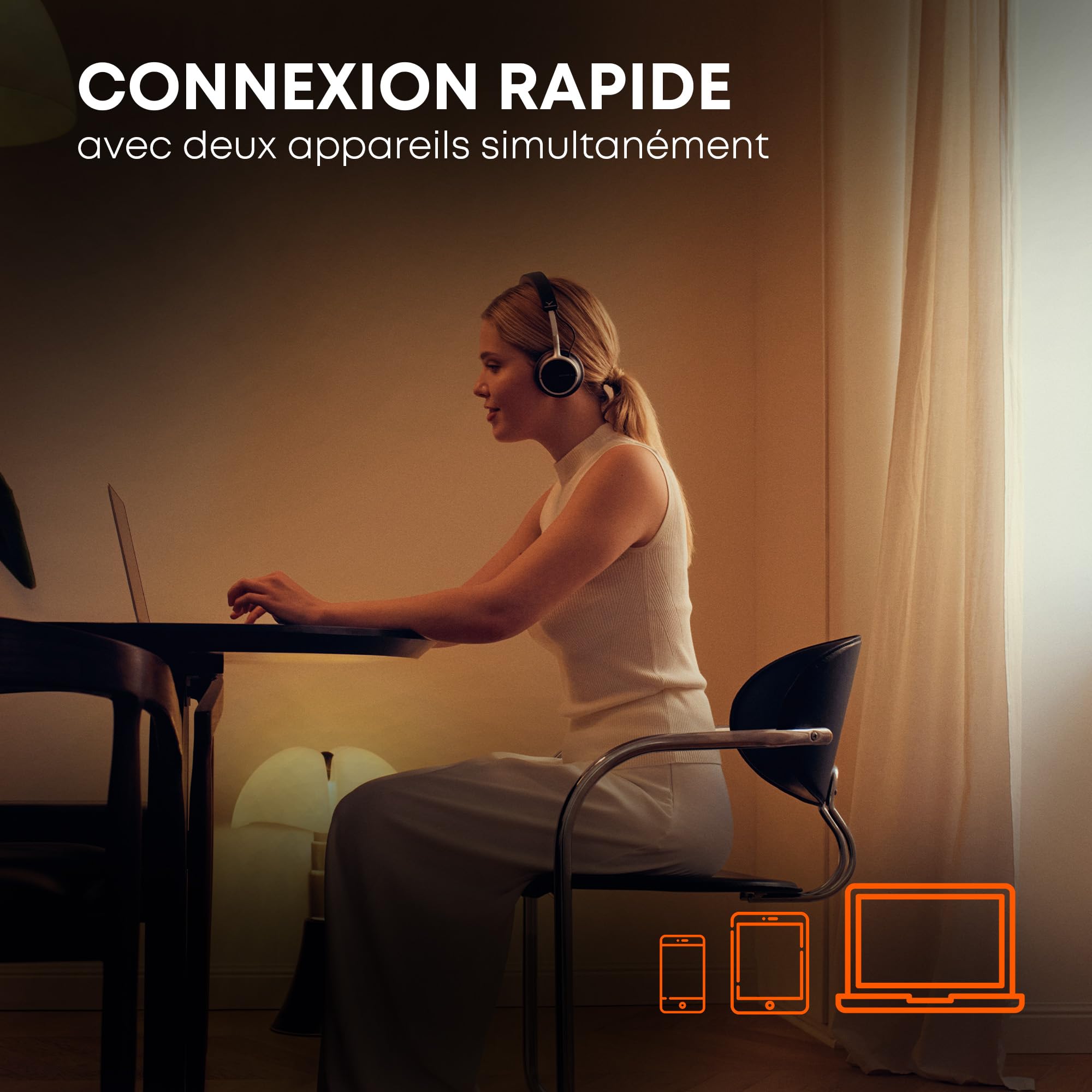 beyerdynamic AVENTHO 100 Casque Supra-auriculaire sans Fil avec ANC, Autonomie de 60 h, Design Pliable, Coussinets d'oreille remplaçables, Marron - Mise à Jour Disponible Via Application