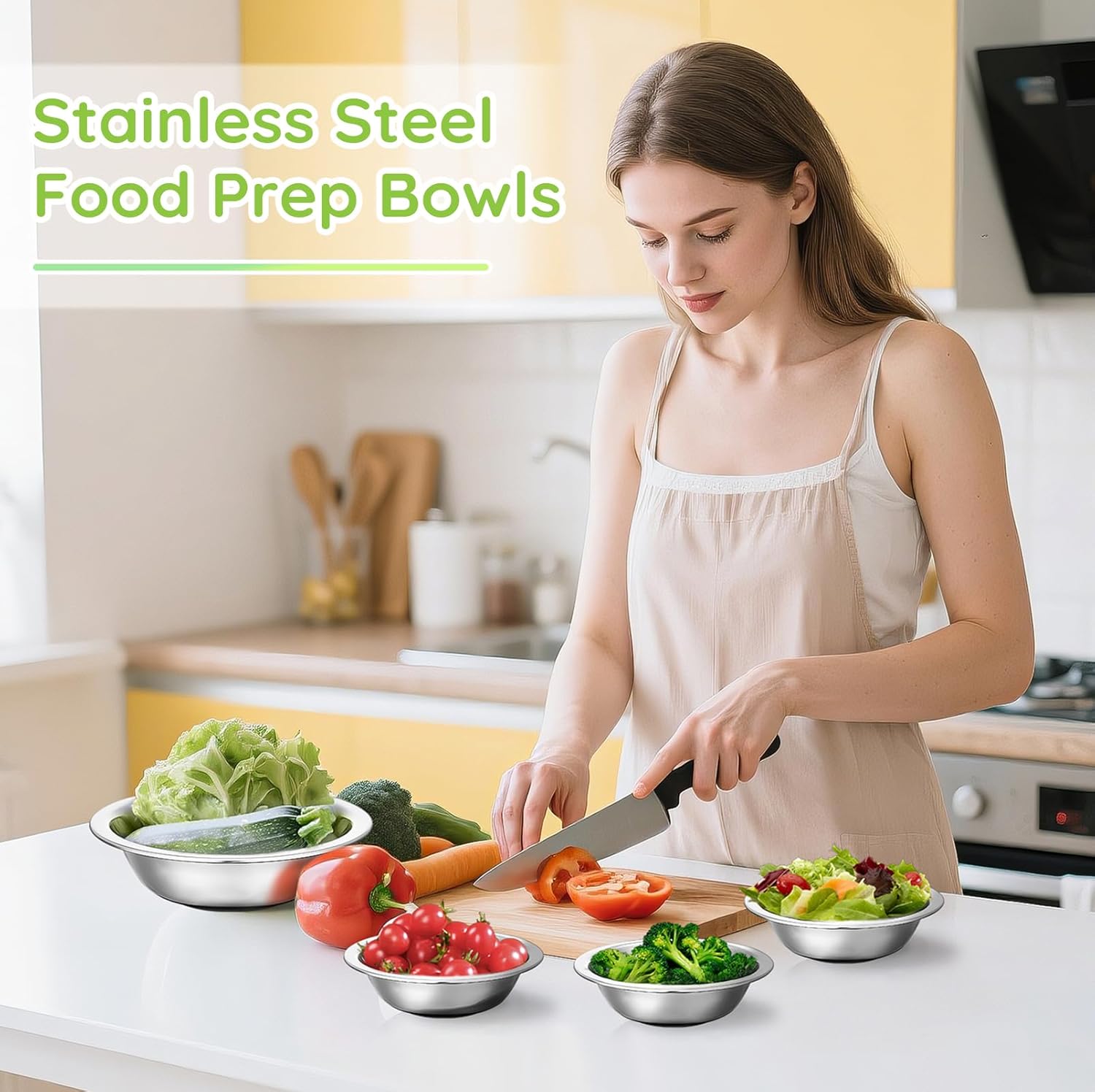 304(18/8) Stainless Steel Mixing Bowls for Kitchen, 4 Pack 6.3" 13.67 fl.oz Metal Mixing Bowls Set Stackable for Baking Serving Cooking Food Prep Storage Dishwasher Safe Lightweight - Image 6