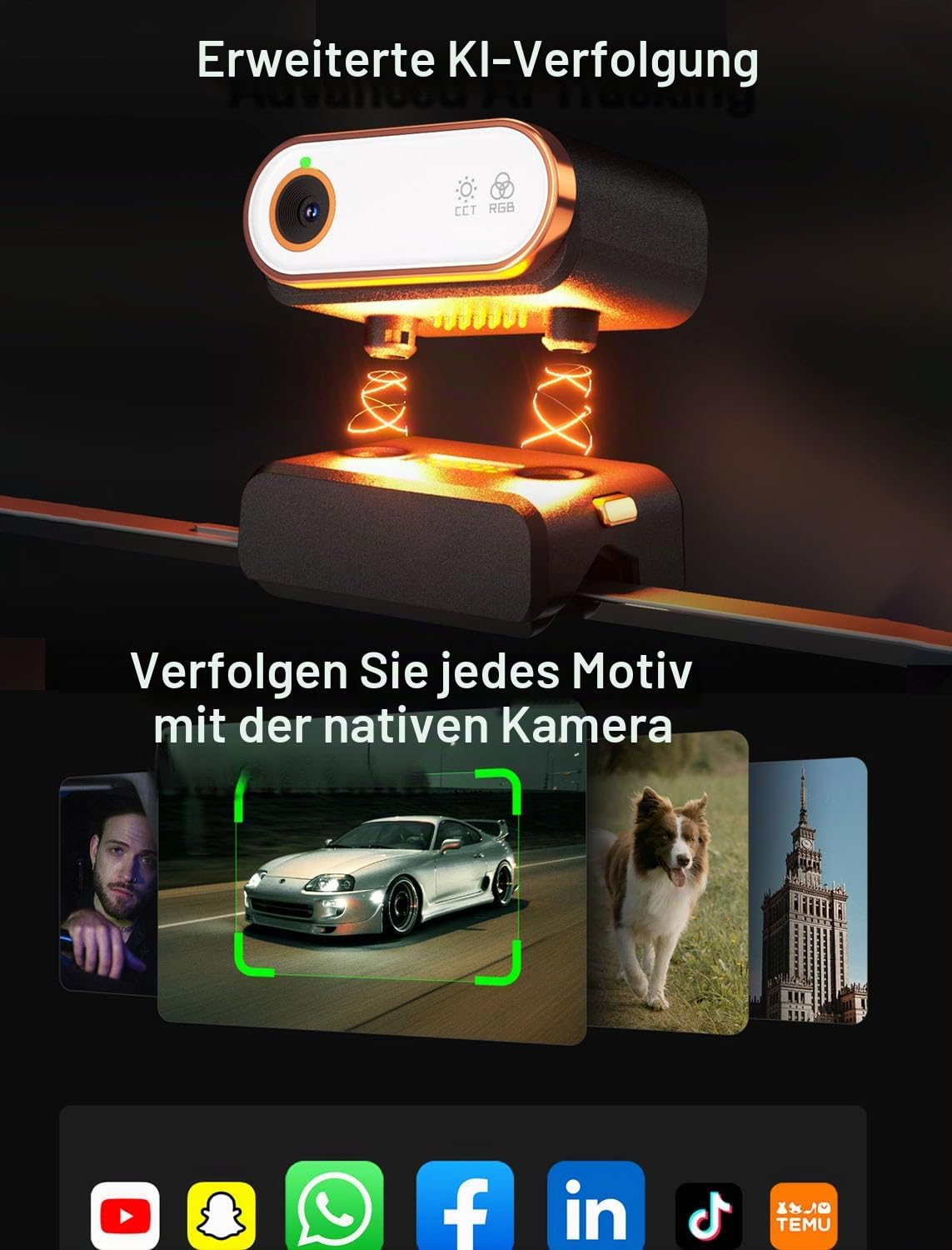 hohem iSteady M7 Gimbal Stabilisator für iPhone, 3-Achsen-Telefon-Gimbal mit magnetischem IA-Tracker-Fülllicht, abnehmbare Touchscreen-Fernbedienung, Stange