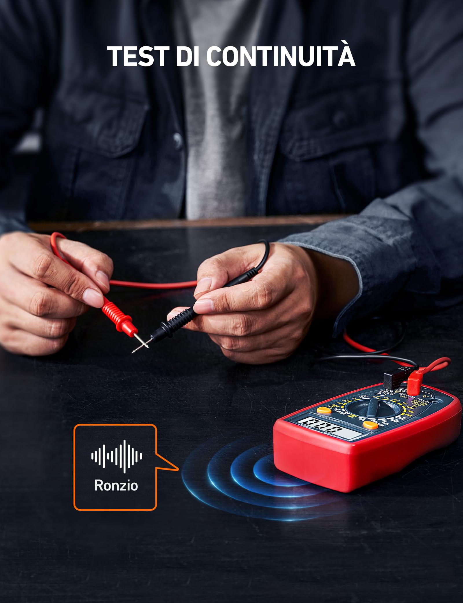 AstroAI Tester Elettricista 2000 Conteggi, Multimetro Digitale Professionale, Voltmetro, Tester Digitale, Misuratore di Corrente DC, Tensione AC/DC, Resistenza, Continuità e Test Diodi