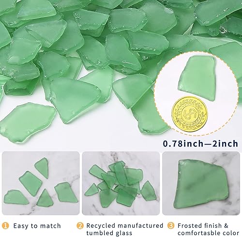 Miniatura 3 de Vidrio de mar para manualidades, piezas decorativas de vidrio de mar esmerilado, 16 onzas, relleno de jarrón, suministros de manualidades de