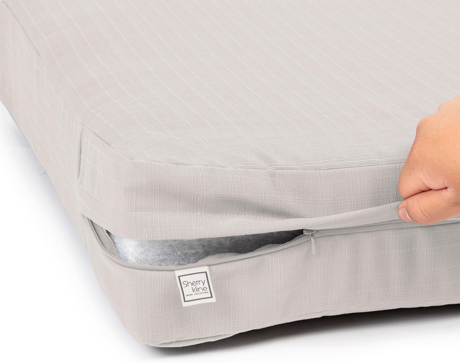 Sherry Kline Sunrise Indoor/Outdoor Deep Seat Cushion Eggshell 23"x24"x5" Seat & 25"x25" Back Cushion