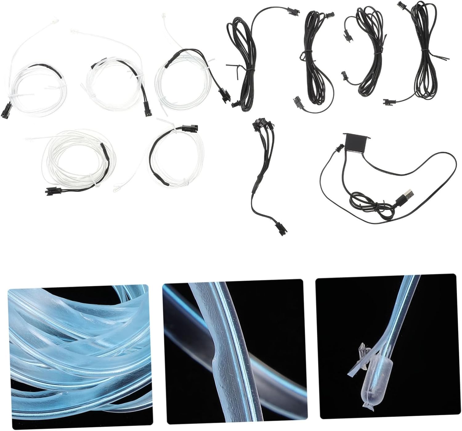1set Flexible Led Interior Lights for Car USB Powered Atmosphere Lighting Easy to Install Ice Dashboard Door Decoration