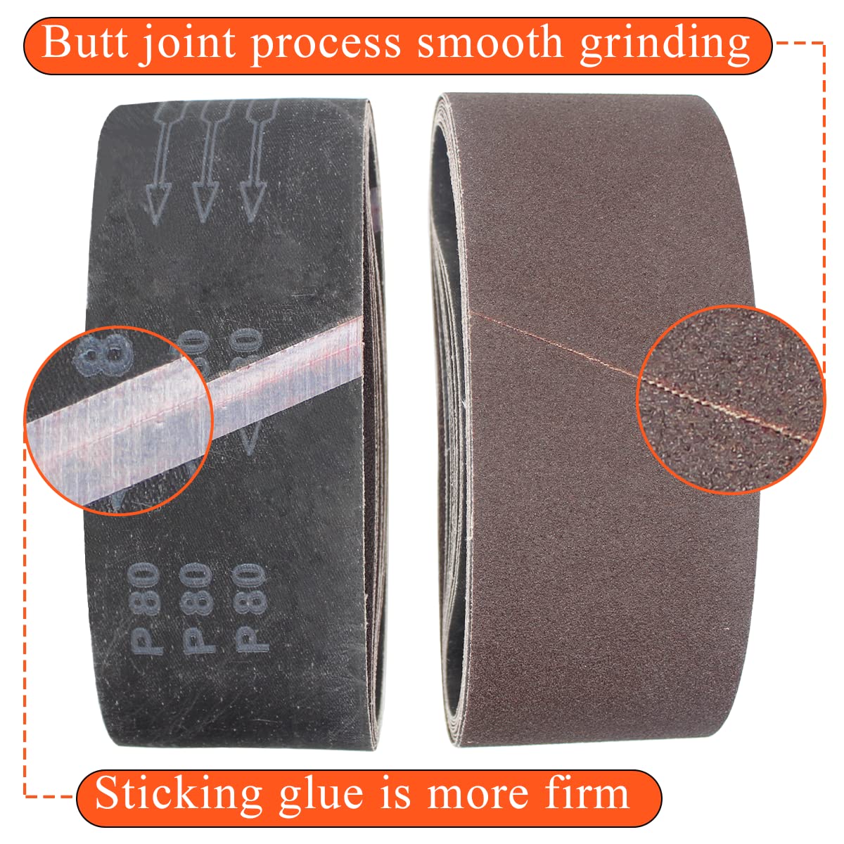 STEBRUAM Bande Abrasive 75 X 533 Mm, Bandes Abrasives Mixte (3x Grains