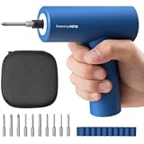 Electric Screwdriver with Storage Bag&comma; 3&period;6 V Screwdriver Set Rechargeable USB-C&comma; 5 N&period;m Torque&comma; 2000mAh Battery&comma; LED Light & 10 Pcs Bits for Furniture&sol;Electrical Repairs&comma; Night Blue