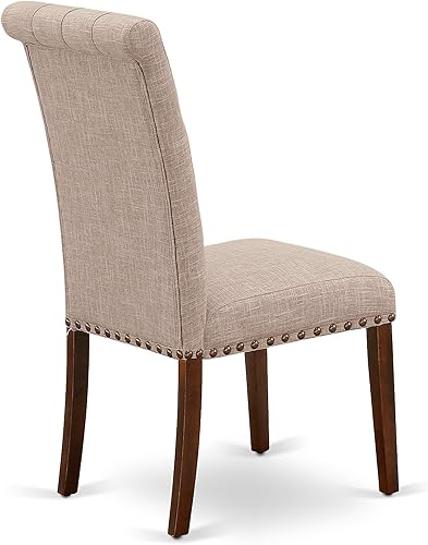 Miniatura 8 de East West Furniture DUBR7-MAH-04 - Juego de comedor de 7 piezas consta de una mesa de comedor rectangular y 6 sillas Parson tapizadas de tela de