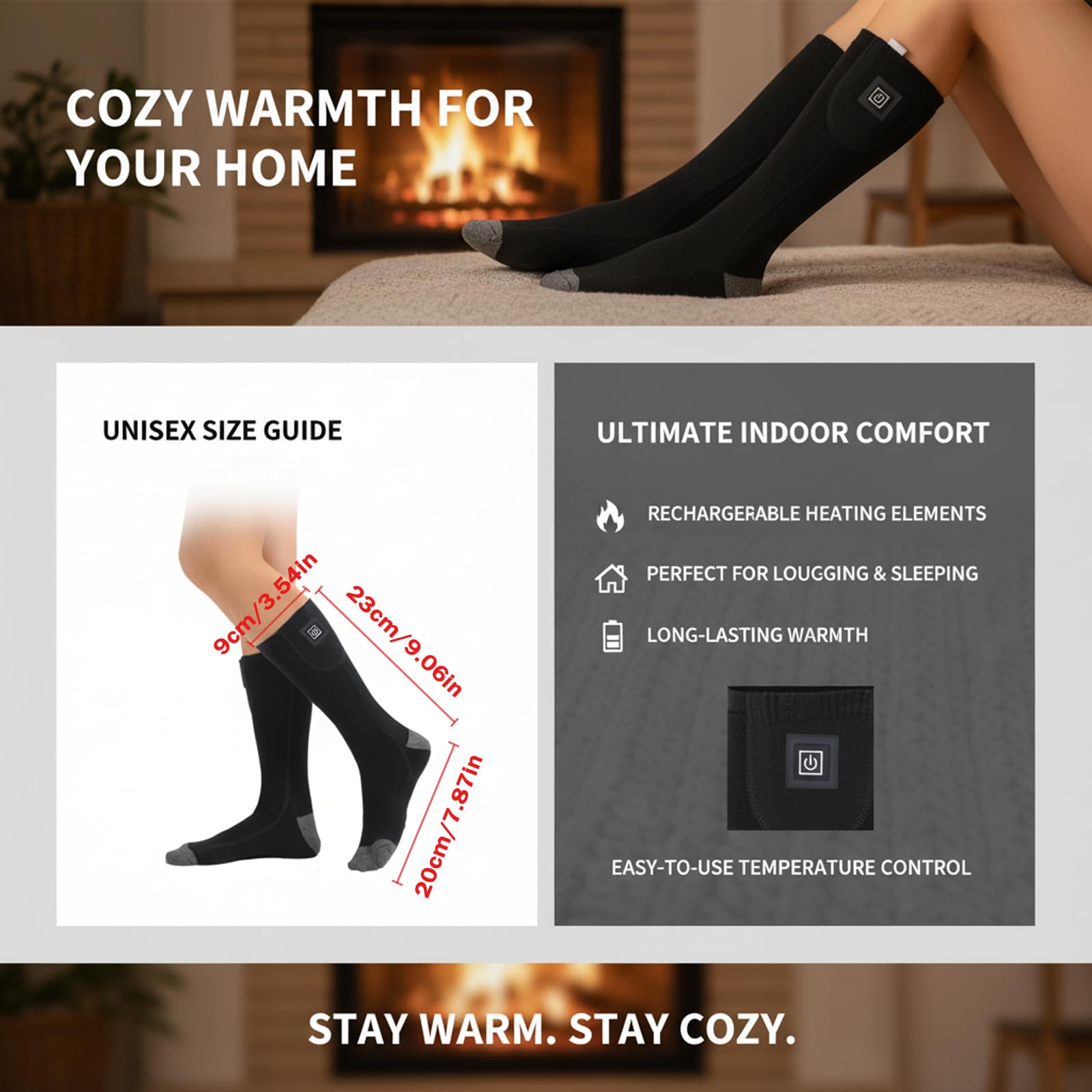 Calcetines calentados con temperatura ajustable, calcetines calefactables para hombre y mujer, 3 niveles de calor y batería de 4000 mAh, lavable a máquina, para exterior, senderismo, esquí, camping