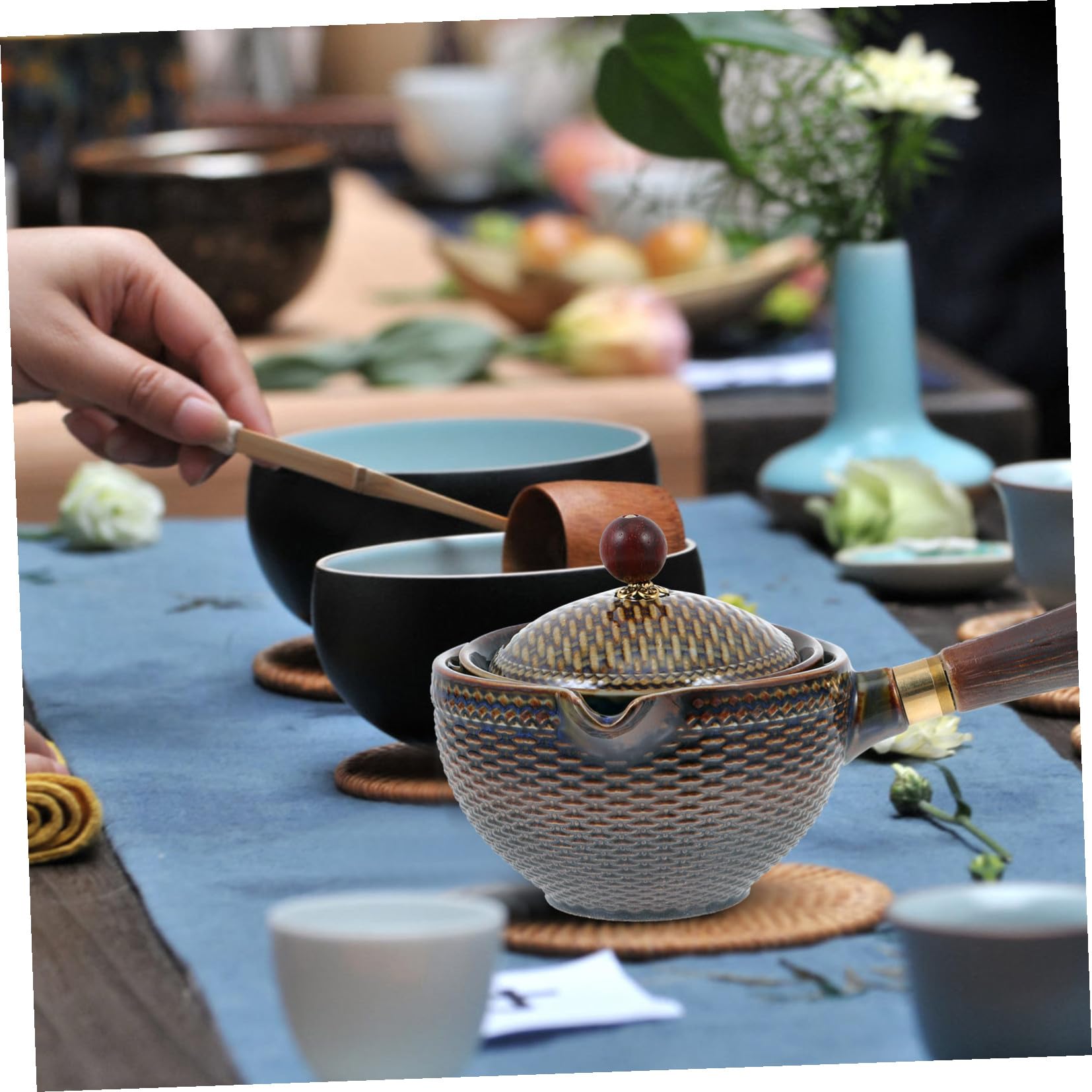Cabilock Tetera de con Filtro para Infusión de Té Diseño Portátil y Elegante para Reuniones Familiares y Filtrado de Sueltas