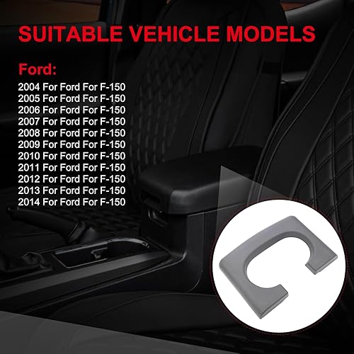 Miniatura 5 de cciyu Almohadilla de repuesto para portavasos de consola central gris, se adapta a Ford 2004-2014 para F150, inserto duradero y antideslizante para